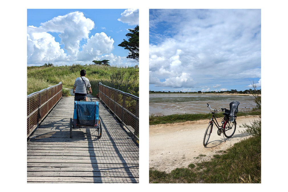 ile d'aix avec bébé en vélo