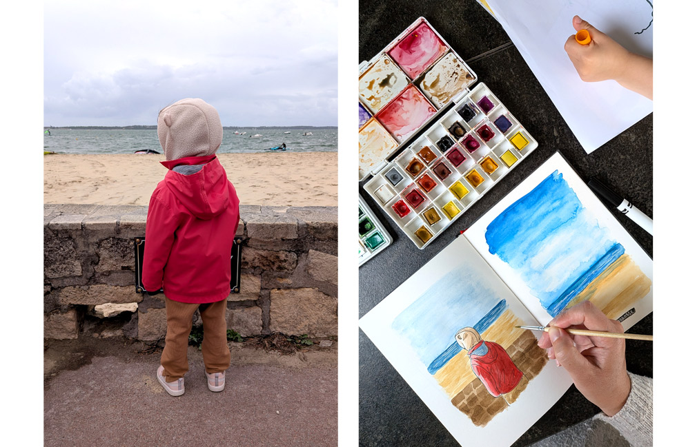 peindre une photo à l'aquarelle pour se souvenir de son voyage